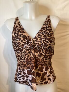 4057b NWT  Bikini  Bay M/M 57DD  BGLP  Brown  Animals  Cup Size Tankini 34DD